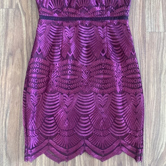 Guess Gianni Embroidered Mesh-Inset Dress Size: 4 - Picture 3 of 6